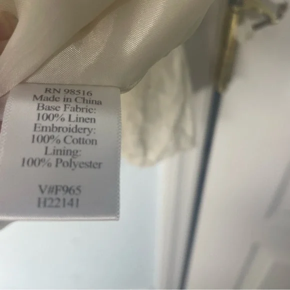 Coldwater Creek 100% Linen White Eyelet Swing Jacket Blazer Size XL - Picture 7 of 7